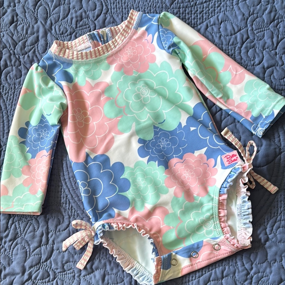🌸RUFFLE BUTTS BABY GIRL ONE PIECE SWIMSUIT/RASH GUARD